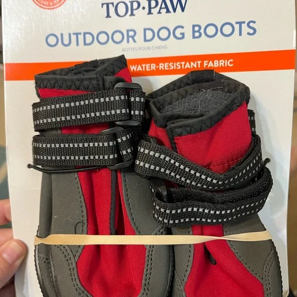 Top Paw Dog Booties red and black size large New - Picture 5 of 7